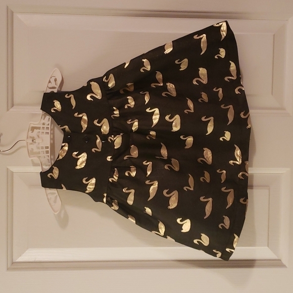 Cat & Jack Black/Gold Swan Dress - Picture 6 of 9